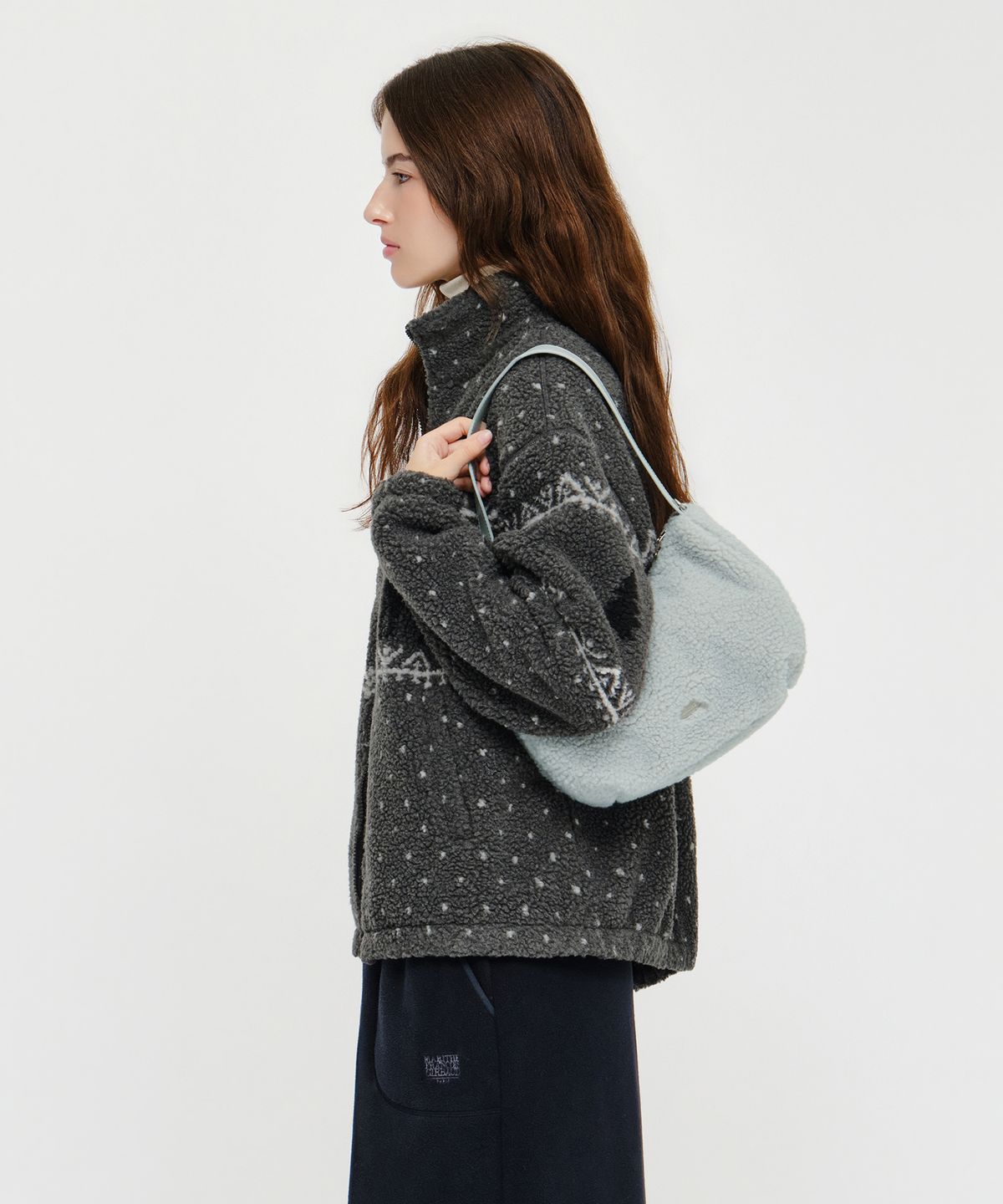 마리떼 프랑소와 저버(MARITHÉ + FRANҪOIS GIRBAUD) FUR MINI TOTE BAG sky blue