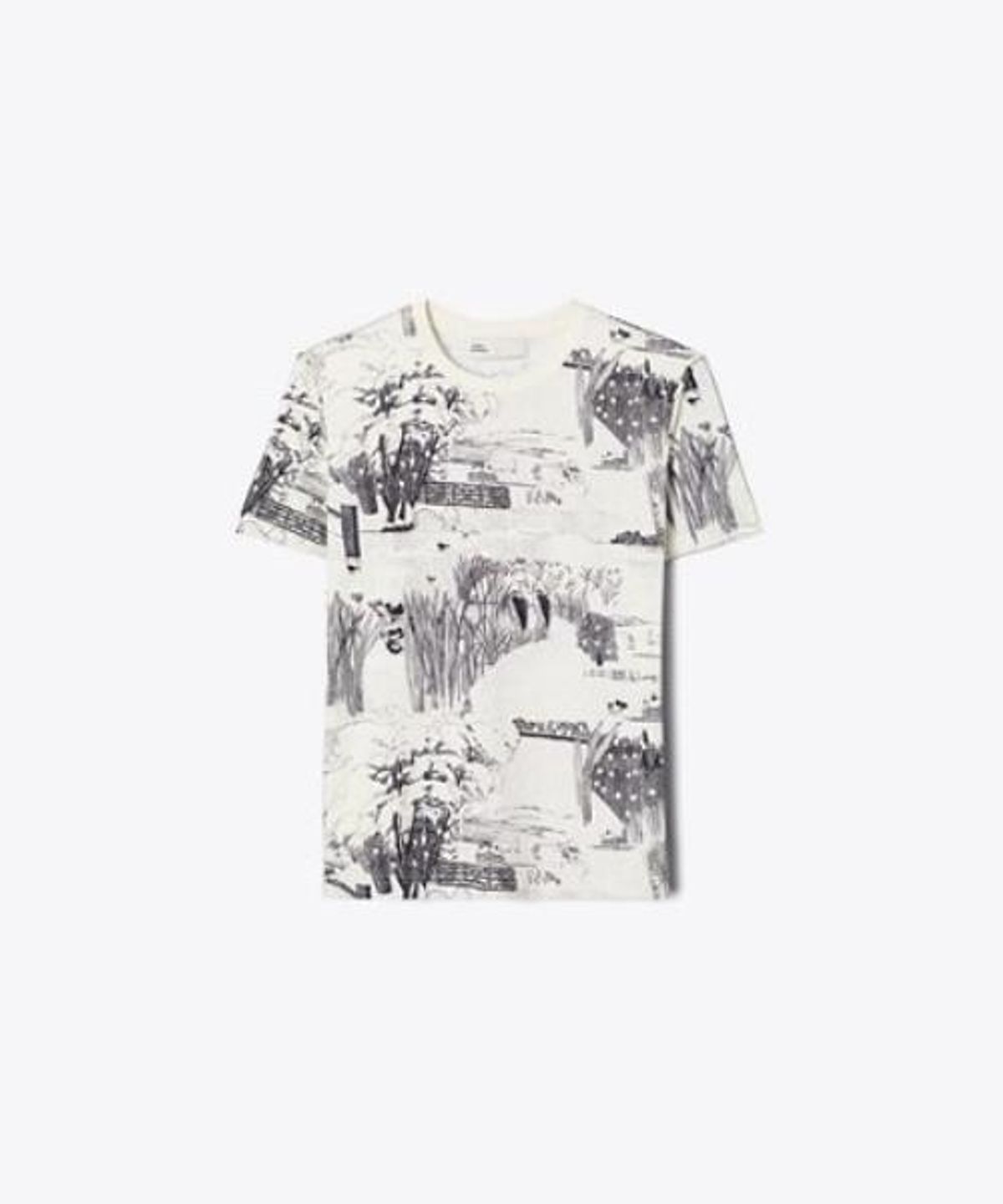 토리버치(TORYBURCH) 프린티드 코튼 티셔츠 - 포레스트 아이보리