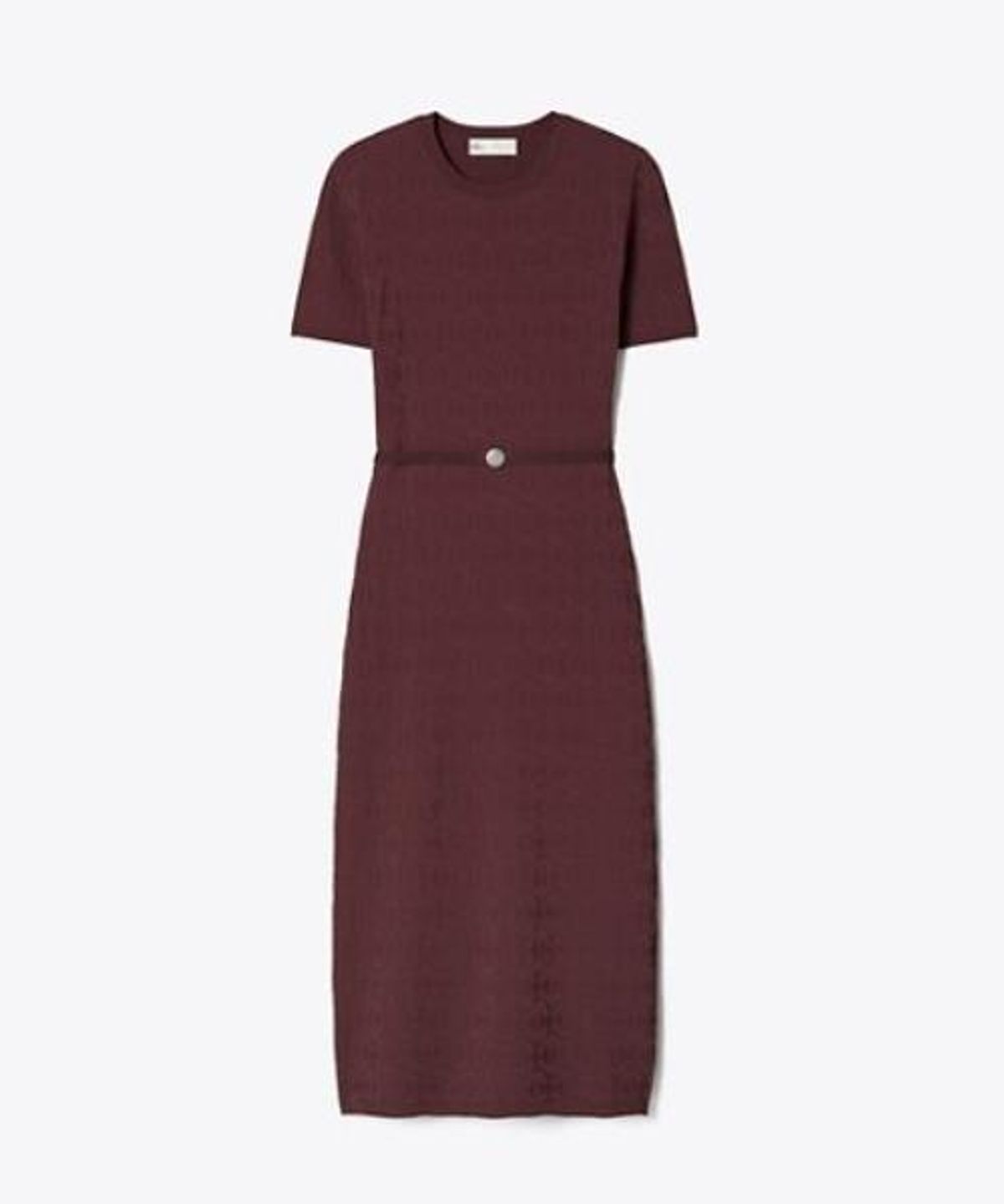 토리버치(TORYBURCH) 티 모노그램 자카드 드레스 - 마호가니