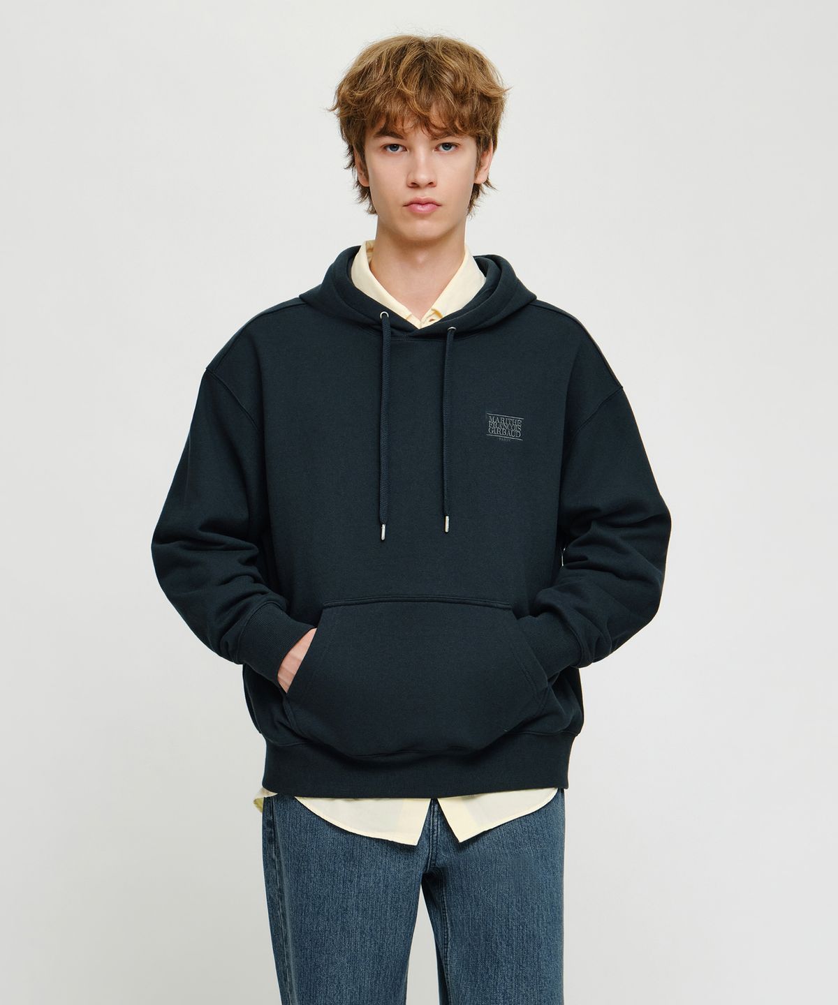 마리떼 프랑소와 저버(MARITHÉ + FRANҪOIS GIRBAUD) SMALL CLASSIC LOGO OVERSIZED HOODIE (BRUSHED) dark green
