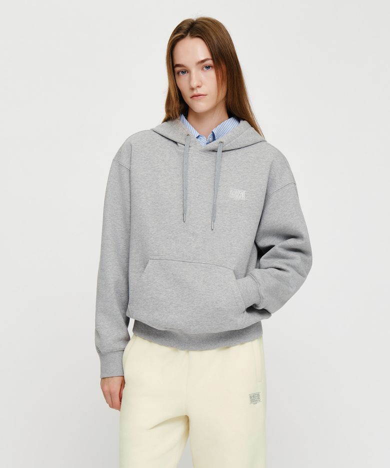 SMALL CLASSIC LOGO OVERSIZED HOODIE (BRUSHED) heather gray