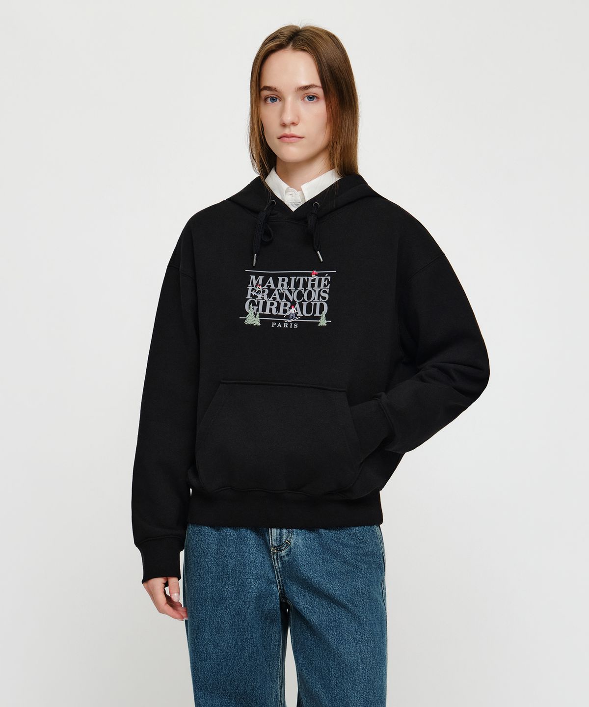 마리떼 프랑소와 저버(MARITHÉ + FRANҪOIS GIRBAUD) ALPES CLASSIC LOGO OVERSIZED HOODIE (BRUSHED) black