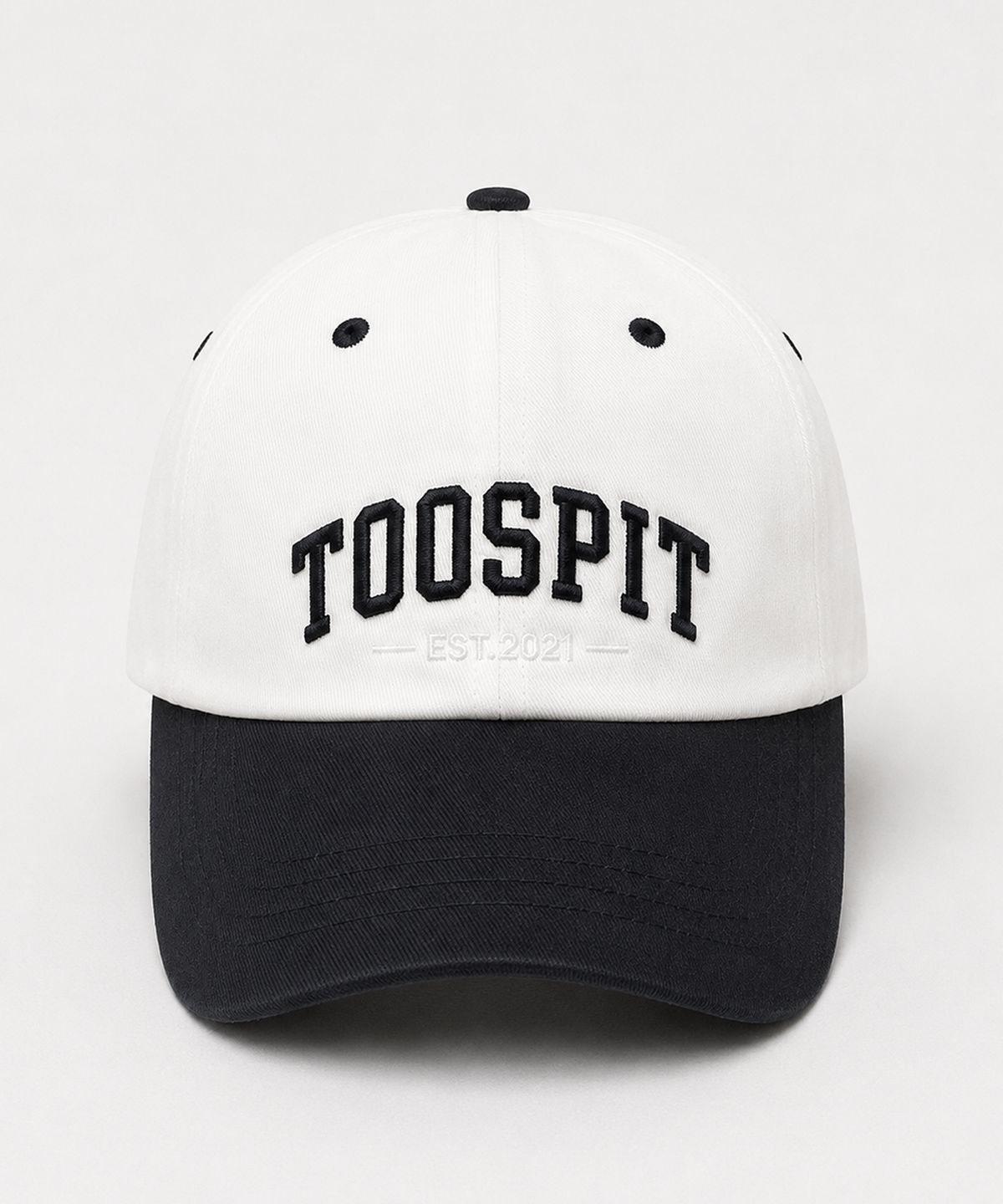 투에스핏(TOOSPIT) VARSITY LOGO BALL CAP – BLACK