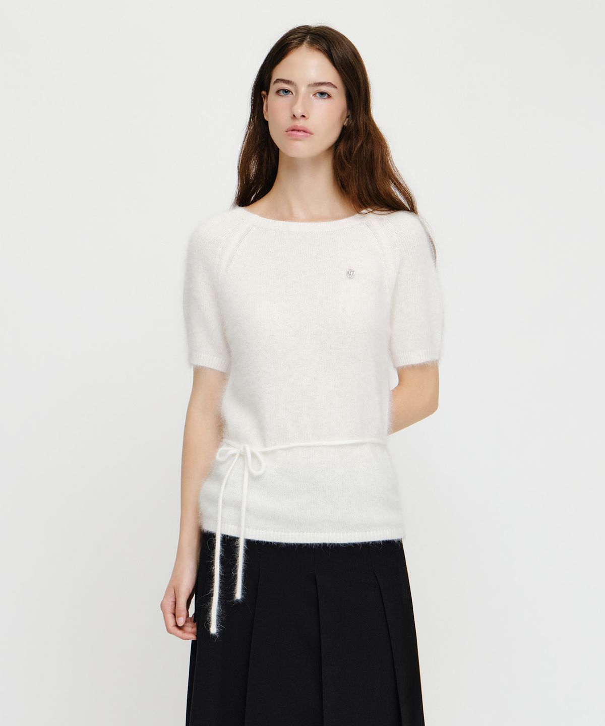 마리떼 프랑소와 저버(MARITHÉ + FRANҪOIS GIRBAUD) W PREMIUM ANGORA BOAT NECK HALF KNIT ivory