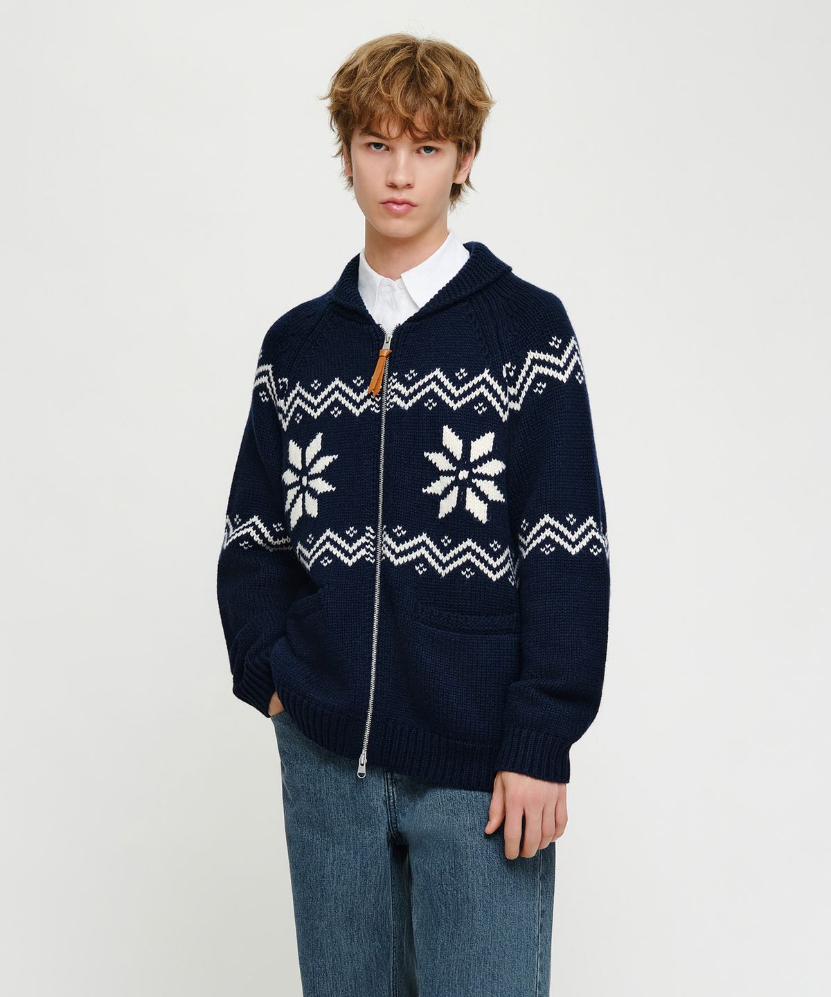마리떼 프랑소와 저버(MARITHÉ + FRANҪOIS GIRBAUD) NORDIC COWICHAN CARDIGAN navy
