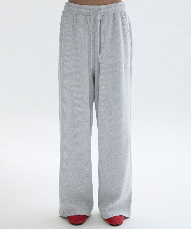 [26FW clove] Waffle Banding Pants (Light Grey)