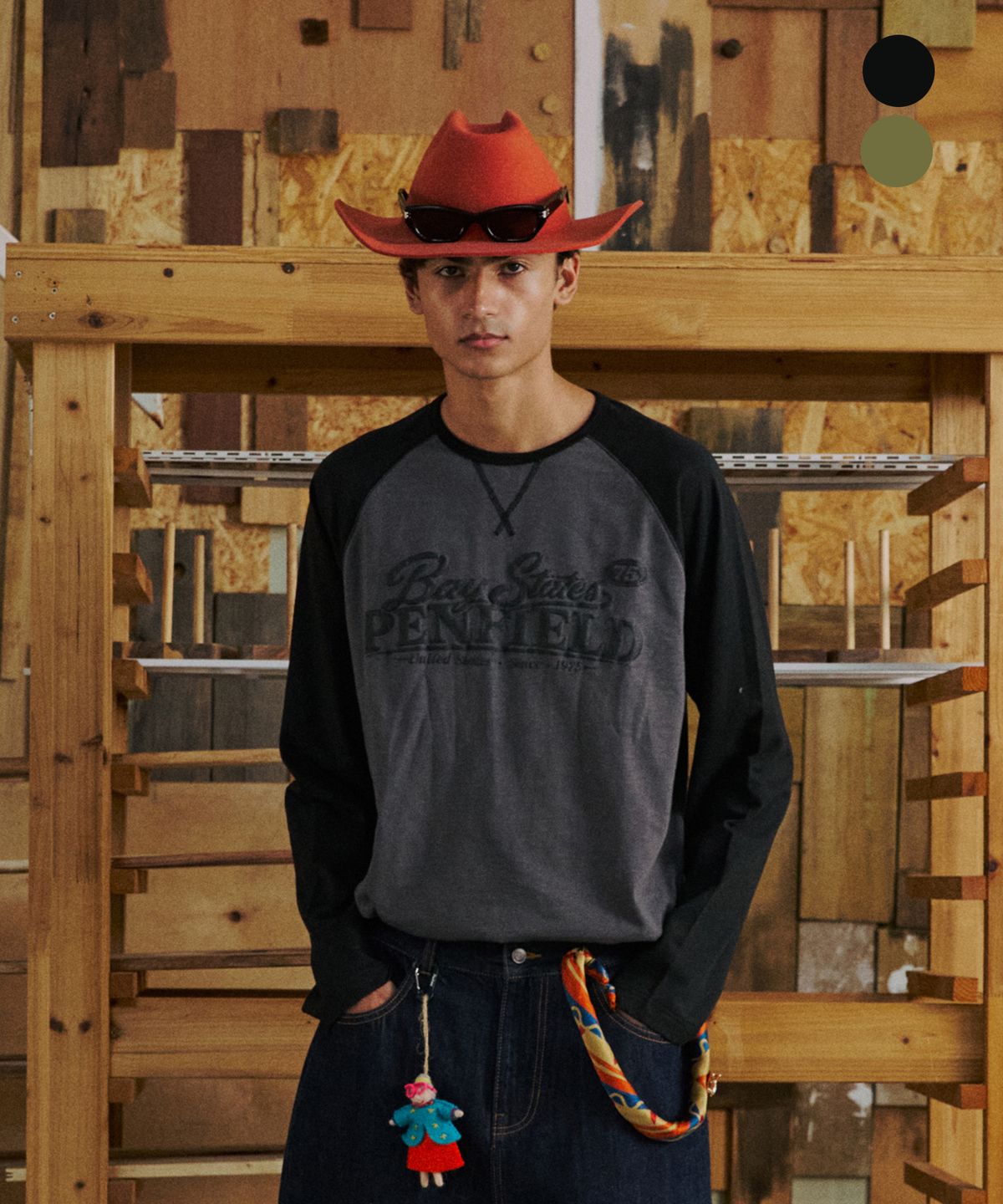 펜필드(PENFIELD) [PF]베이스테이트 래글런 워시드 긴소매 티셔츠_FS3KL21U