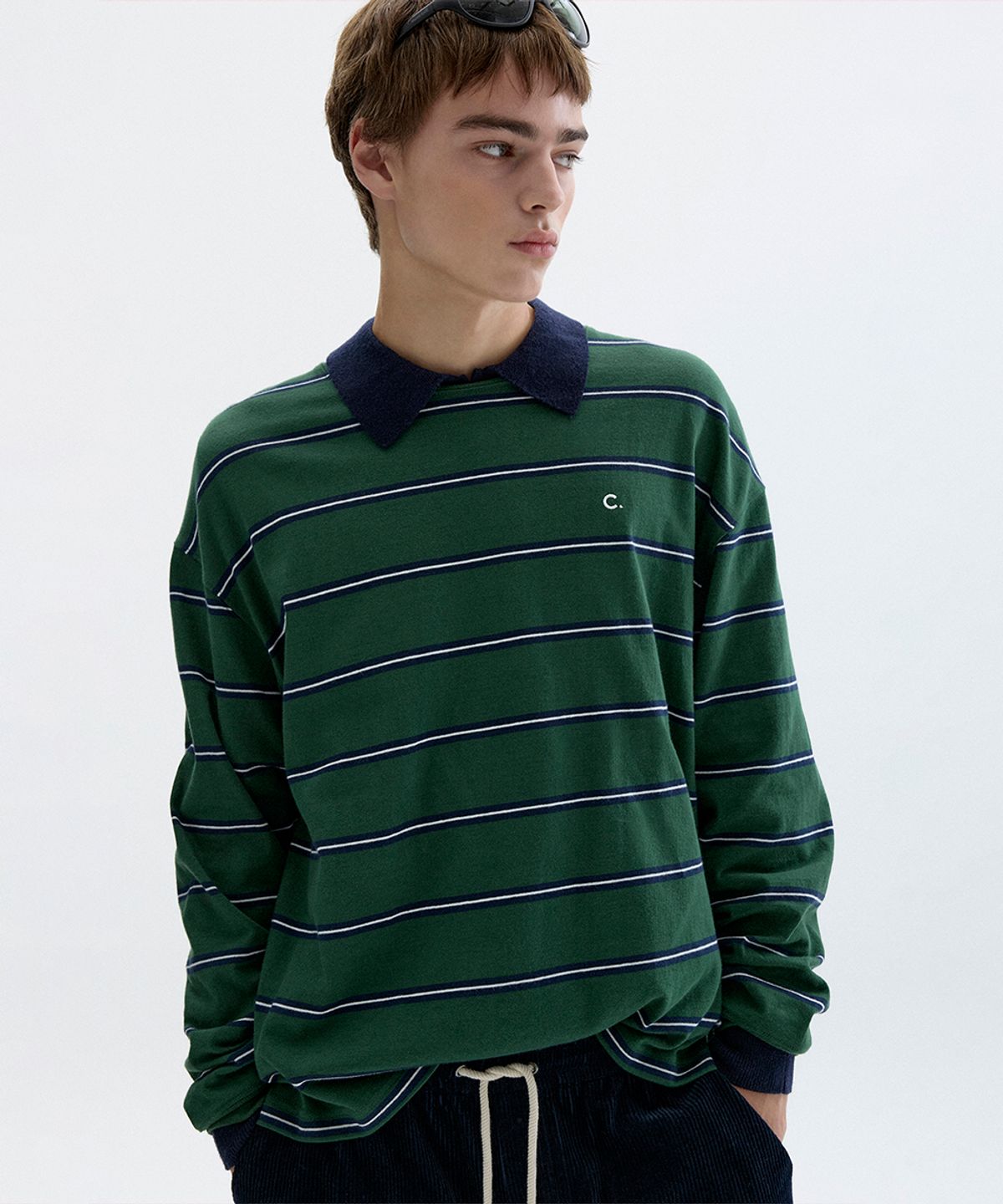클로브(CLOVE) [26FW clove] Stripe Long Sleeve T-Shirt_Men (Green)