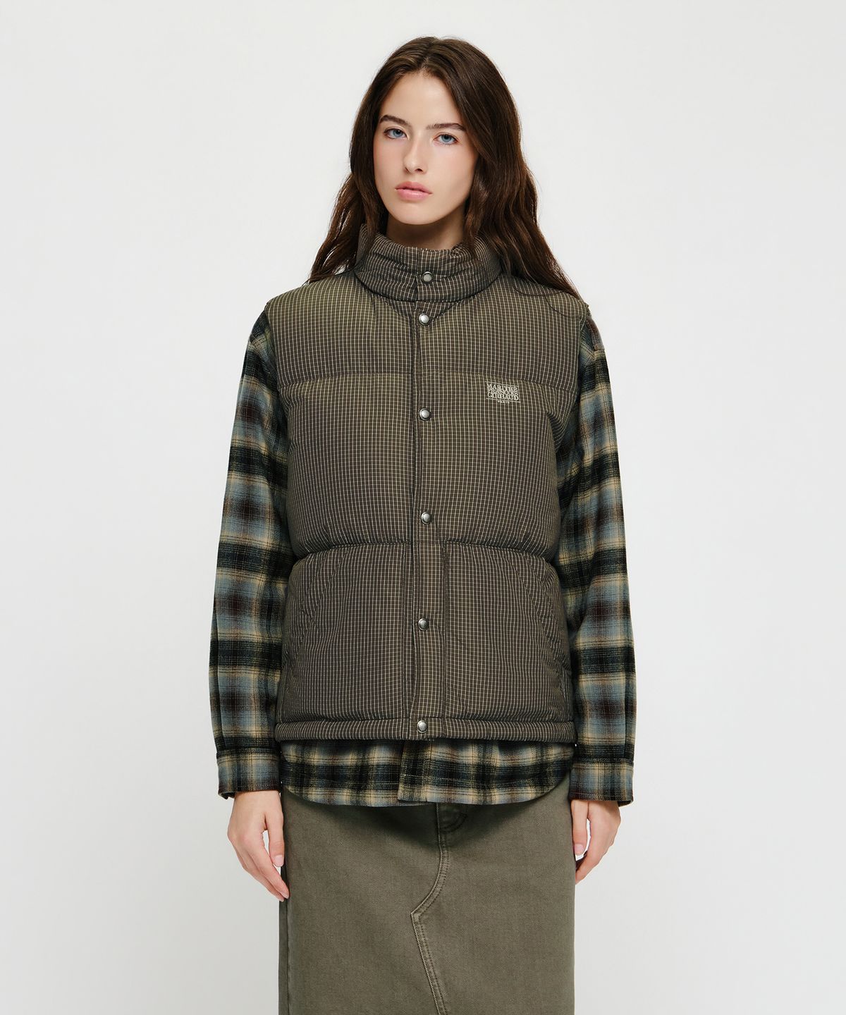마리떼 프랑소와 저버(MARITHÉ + FRANҪOIS GIRBAUD) HIGH NECK DOWN VEST check