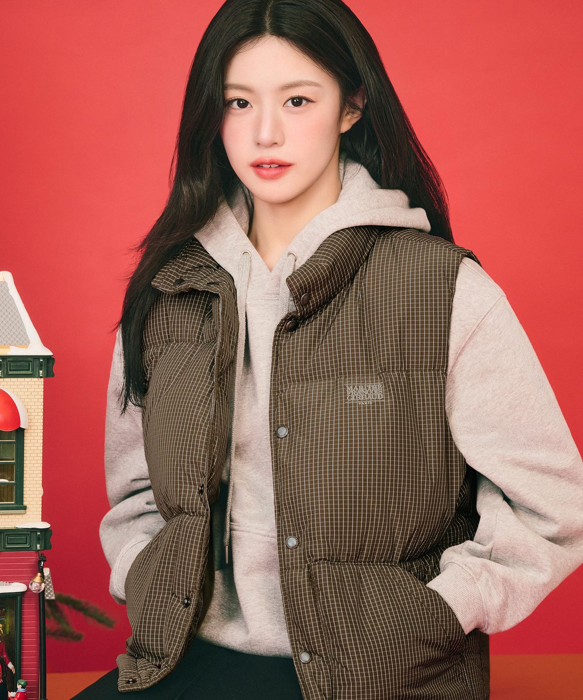 마리떼 프랑소와 저버(MARITHÉ + FRANҪOIS GIRBAUD) HIGH NECK DOWN VEST check