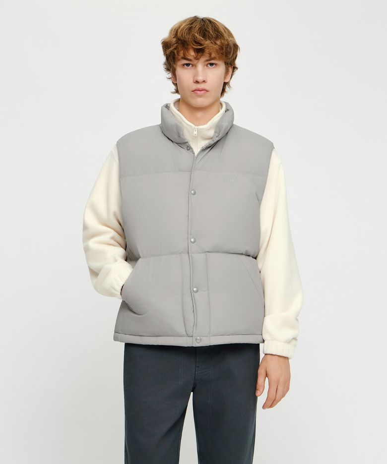 HIGH NECK DOWN VEST light gray