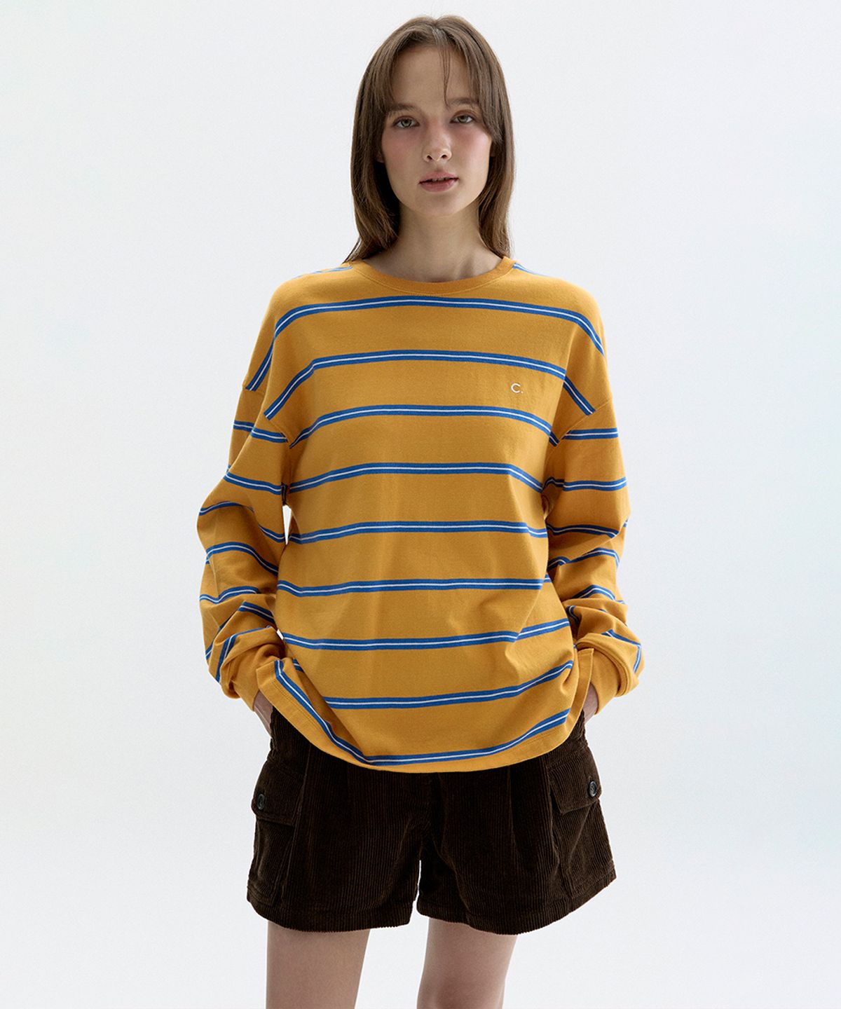 클로브(CLOVE) [26FW clove] Stripe Long Sleeve T-Shirt (Yellow)