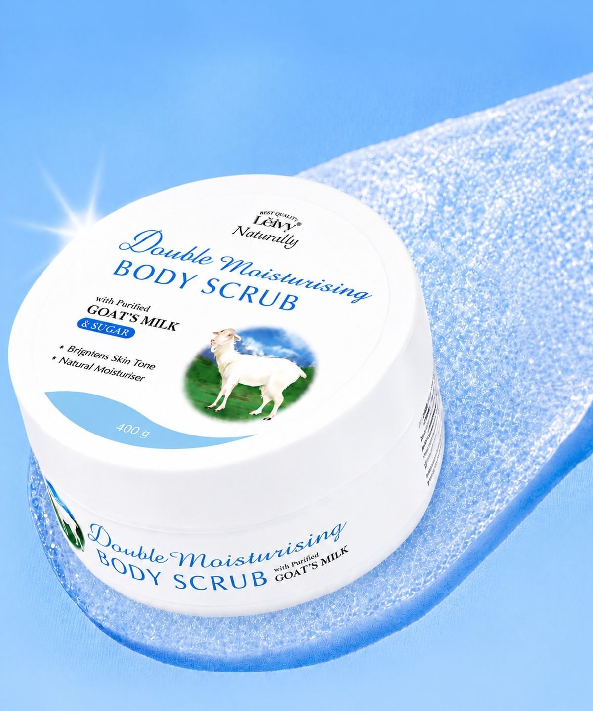 레이비(LEIVY) 산양유 바디스크럽 400g 기획(바디워시45ml+스패출러 증정)