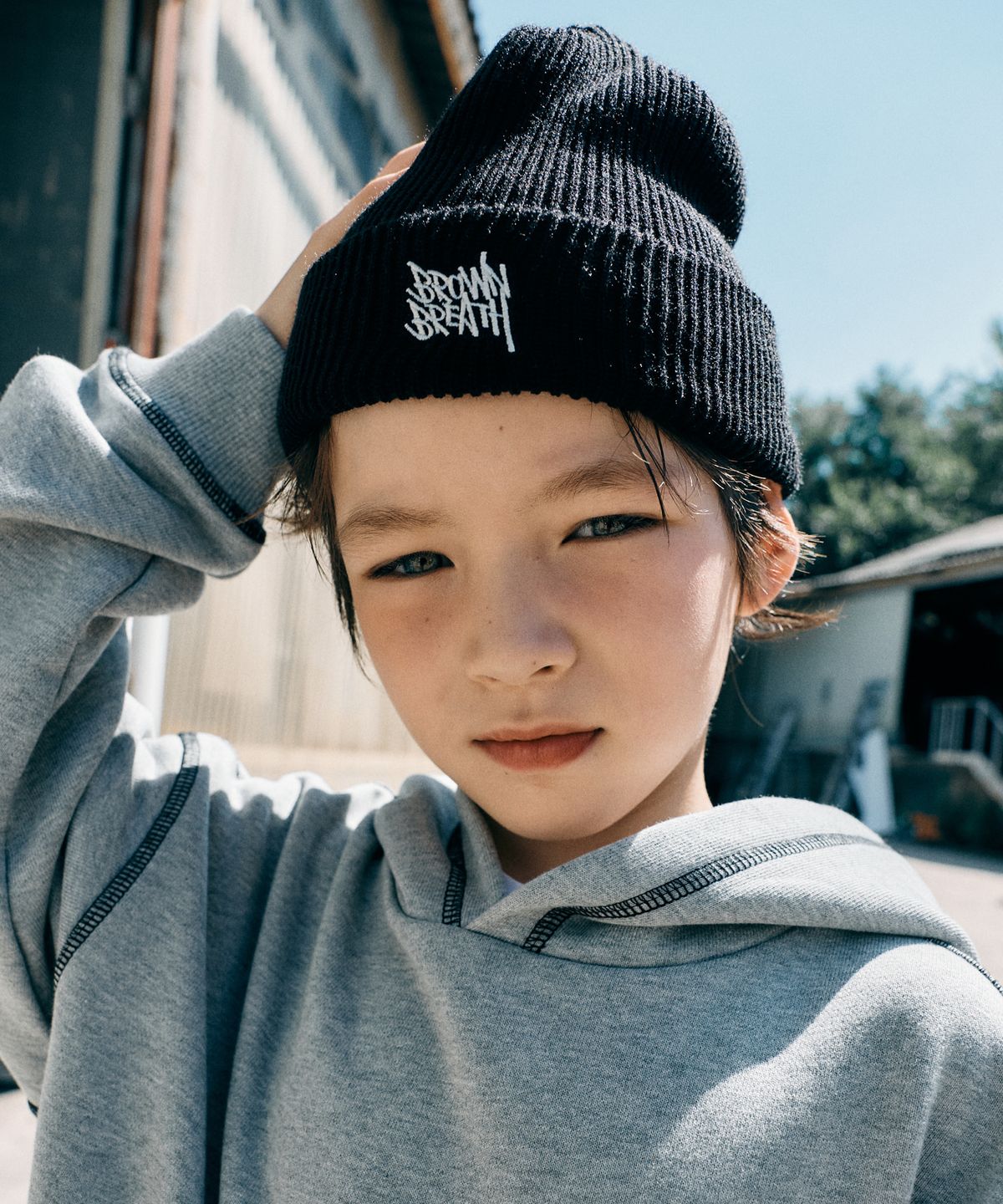 브라운브레스 키즈(BROWNBREATH KIDS) KIDS TAG BEANIE - BLACK