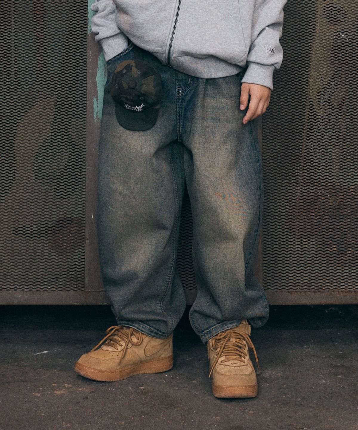 브라운브레스 키즈(BROWNBREATH KIDS) KIDS TAG CURVED DENIM PANTS - NAVY