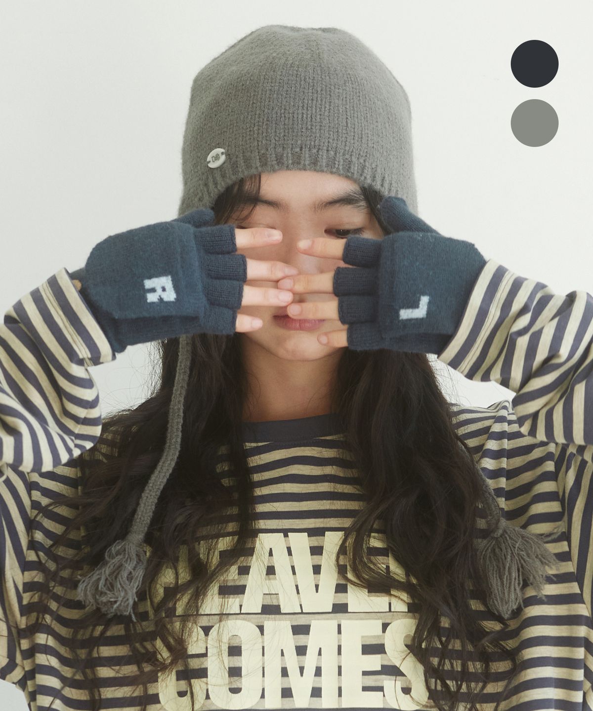 데프가먼츠(DEFGARMENTS) KNIT TWO-FOLD GLOVES [2COLOR]