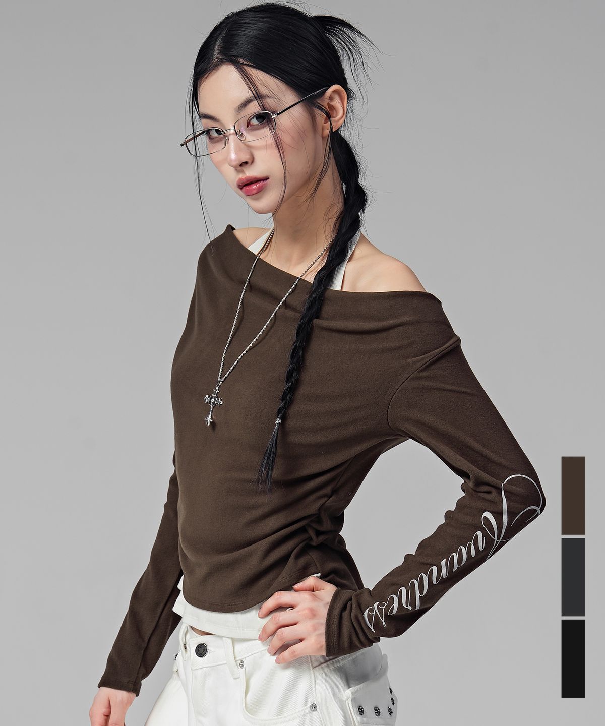 어반드레스(AVANDRESS) 렌디 홀터 레이어드 드레이프 티_3COL