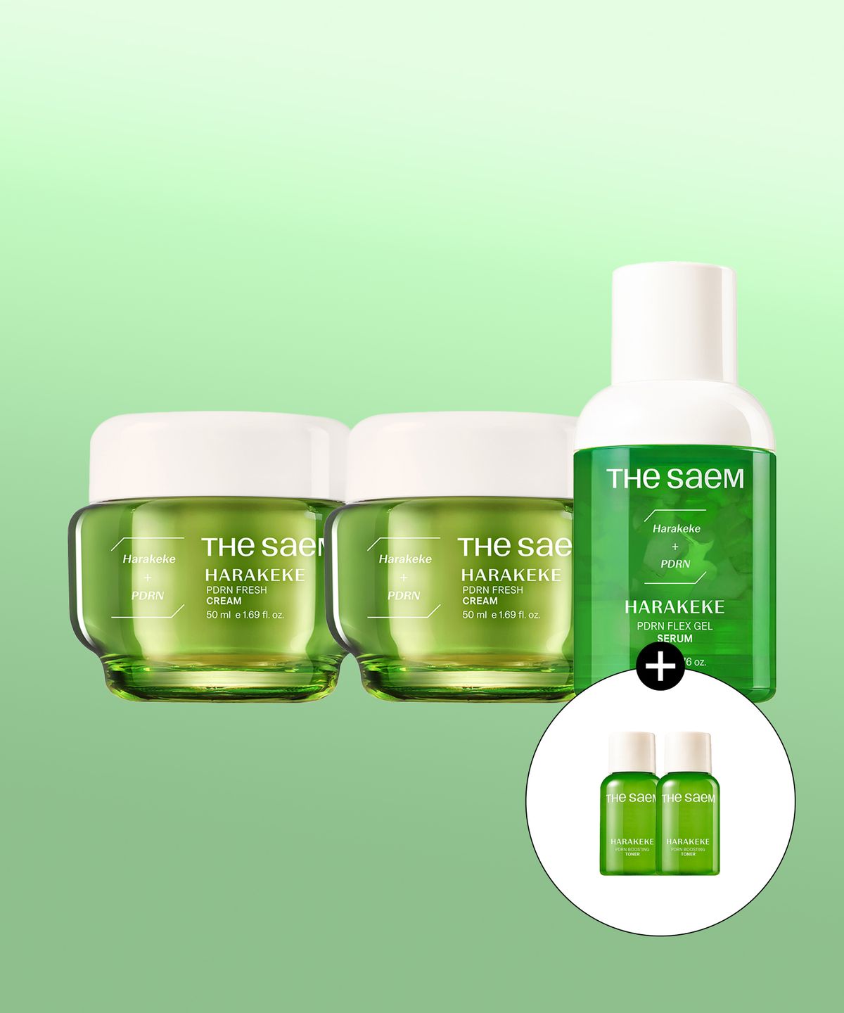 더샘(THESAEM) [SET] 하라케케 PDRN 프레쉬크림 50ml 2개 + 젤 세럼 50g 1개(+샘플 3종 증정)