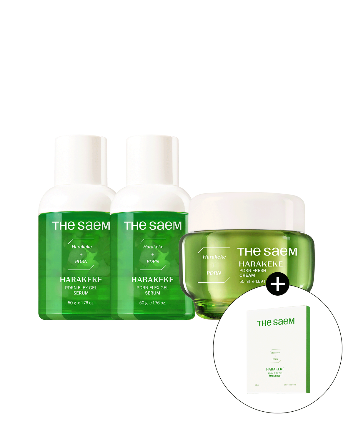 더샘(THESAEM) [SET] 하라케케 PDRN 세럼 50g 2개+프레쉬 크림 50ml 1개+젤마스크 5매(+샘플 3종 증정)