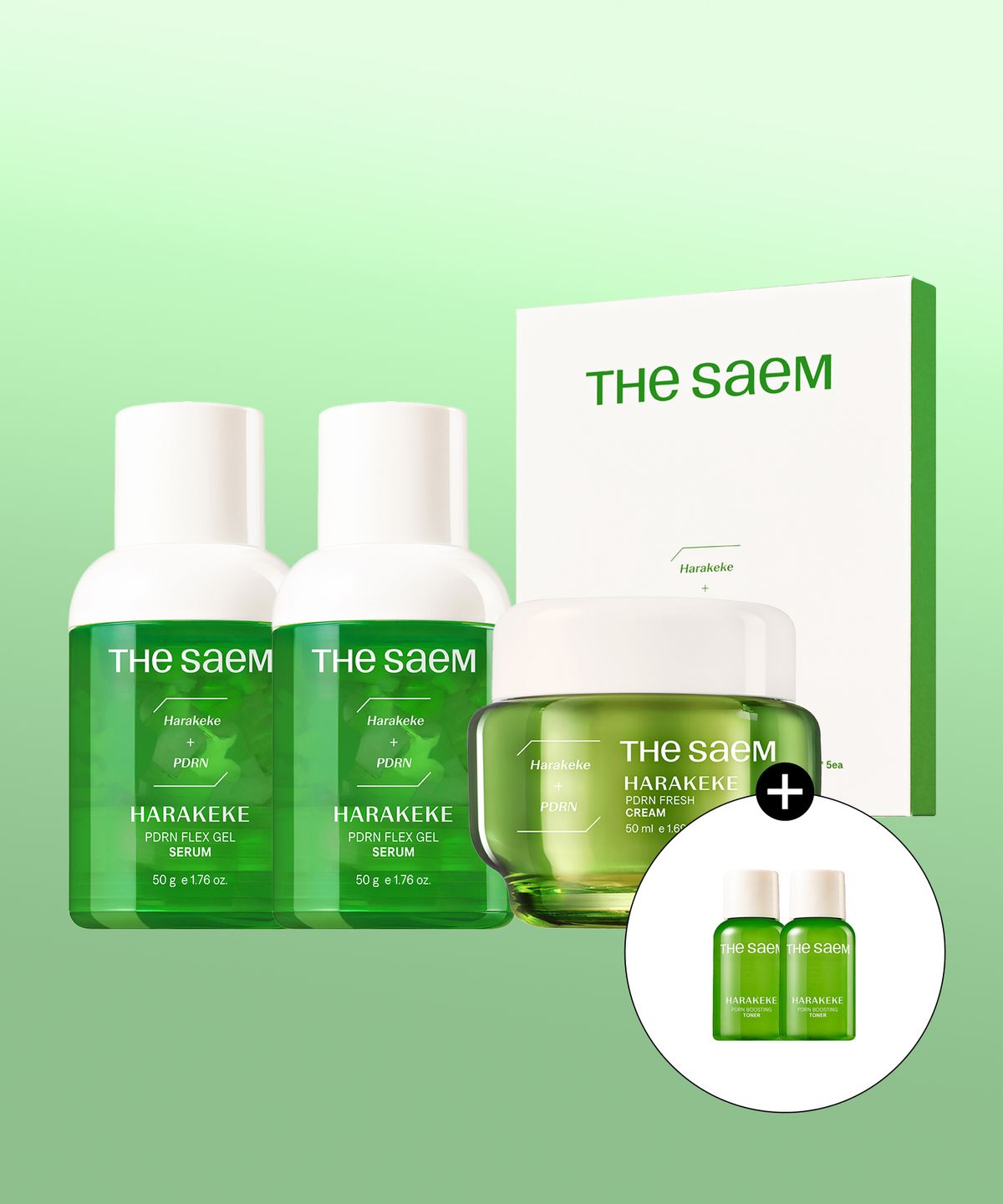 더샘(THESAEM) [SET] 하라케케 PDRN 세럼 50g 2개+프레쉬 크림 50ml 1개+젤마스크 5매(+샘플 3종 증정)