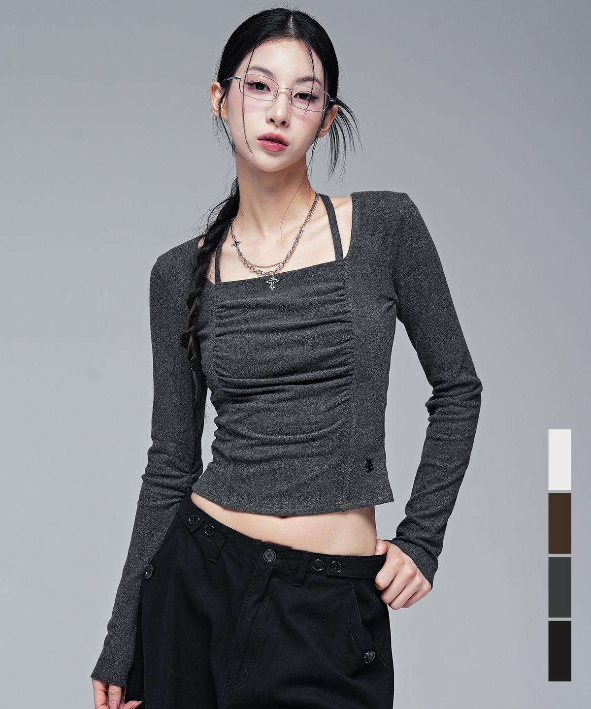 어반드레스(AVANDRESS) 웨즈 셔링 홀터 티_4COL