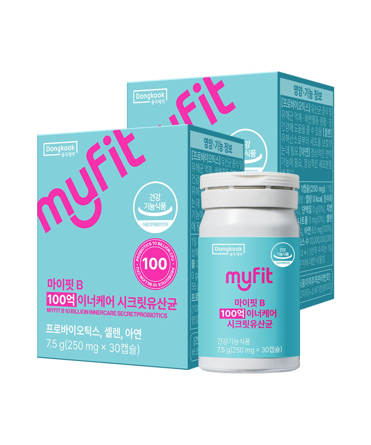 마이핏(MYFIT) 동국제약 100억 이너케어 시크릿 유산균 30캡슐 2박스