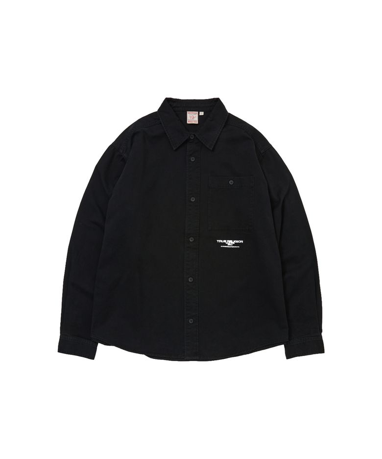Single Pocket Shirt (Solid) - BLACK