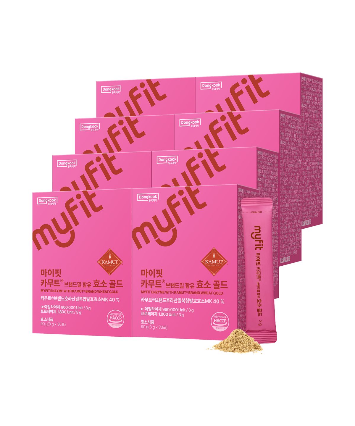 마이핏(MYFIT) 동국제약 정품 카무트 브랜드밀 함유 효소 골드 30포 8박스