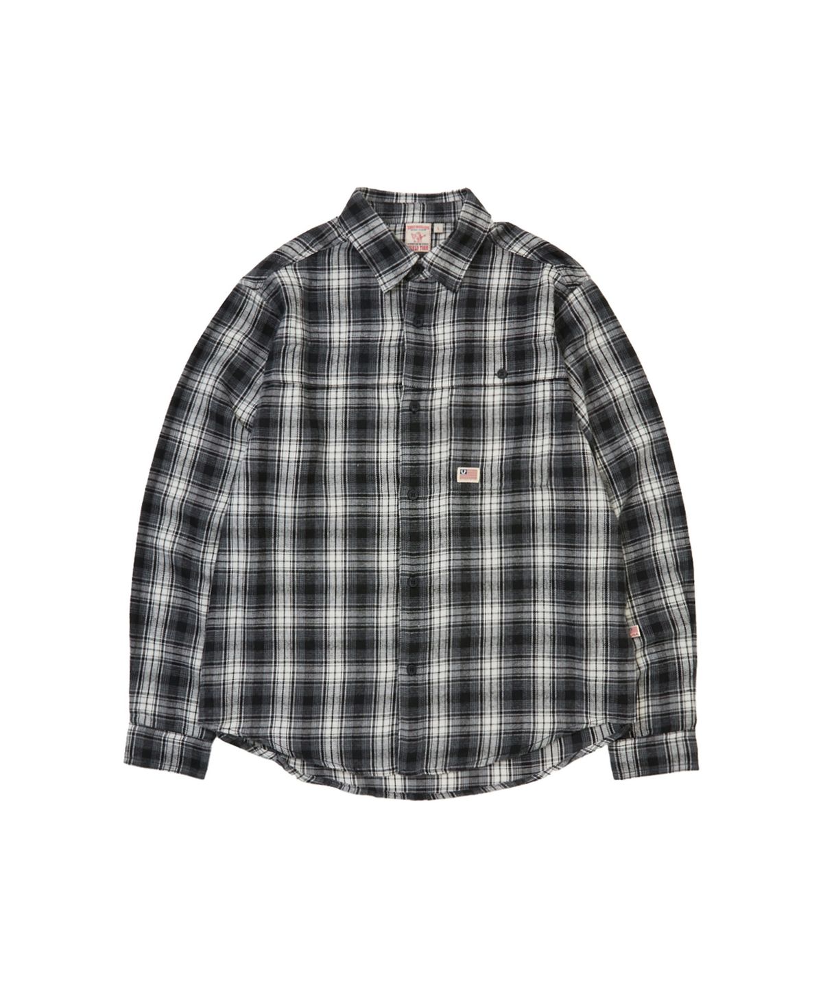 트루릴리젼(TRUERELIGION) Single Pocket Check Shirt (Solid) - BLACK
