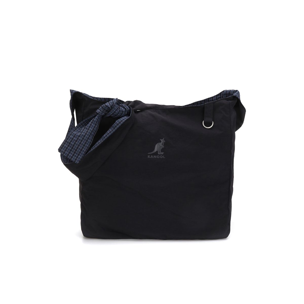 캉골(KANGOL) 리버시블 체크 크로스백 3413 블랙