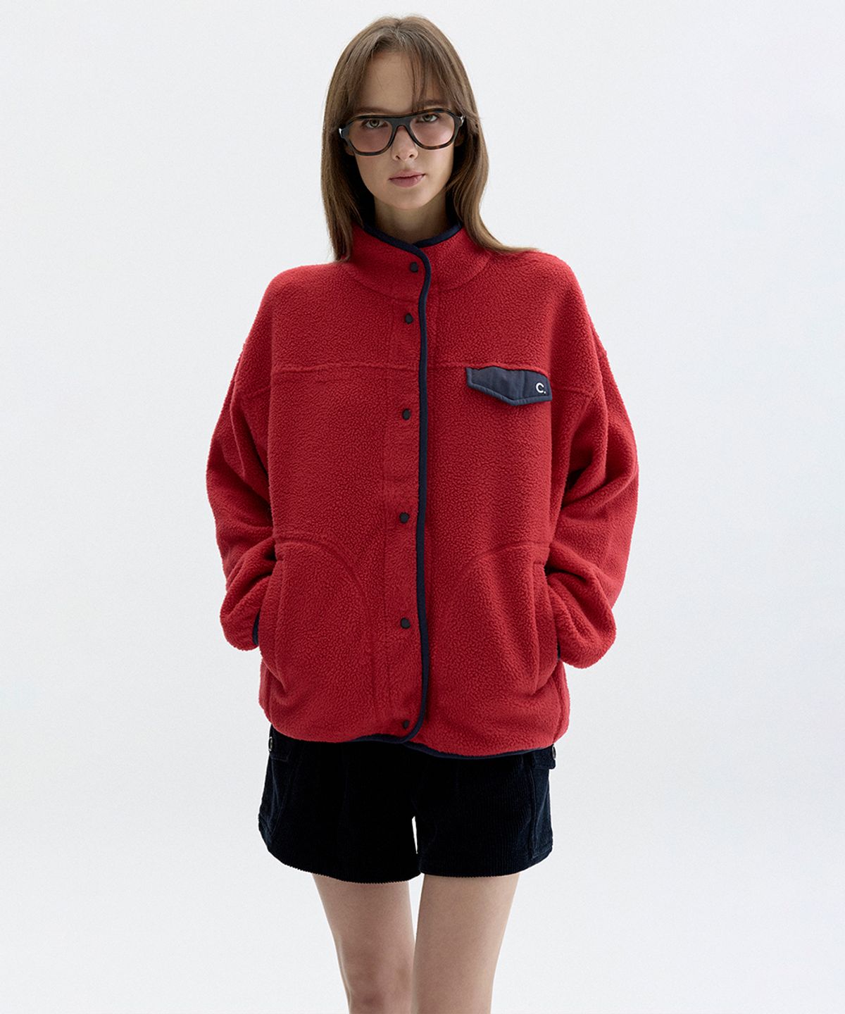 클로브(CLOVE) [26FW clove] Fleece High Neck Jacket (Red)