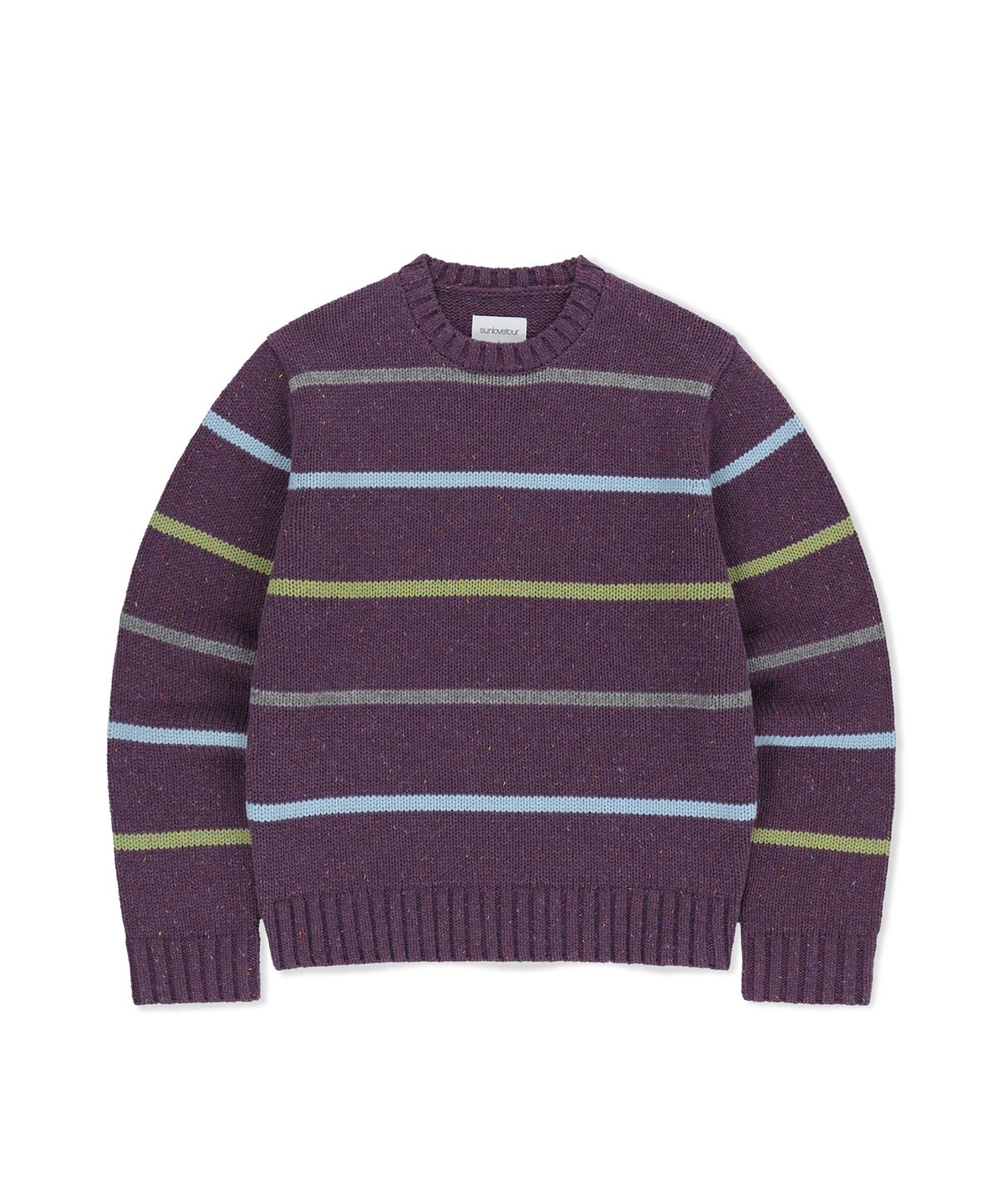 썬러브투어(SUNLOVETOUR) Stripe Crewneck Knit Purple