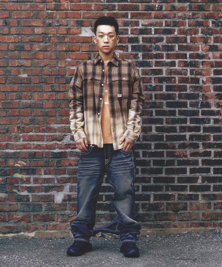 Meltdown Single Pocket Check Shirt (Washed) - WASHED ORANGE