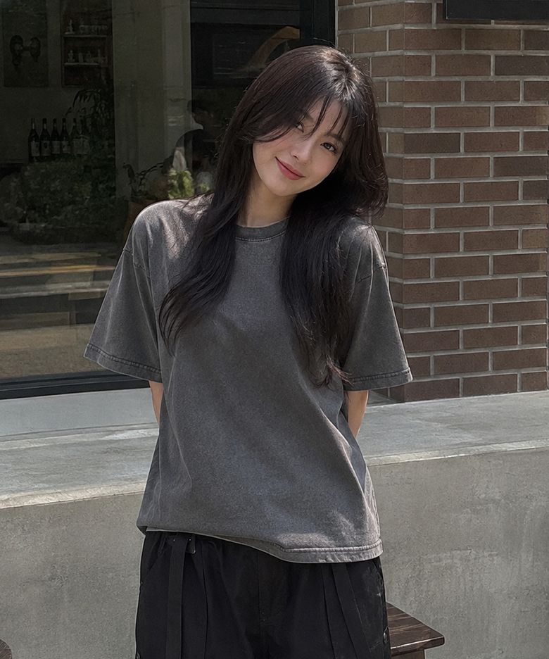 씨알에스디엘 피그먼트 반팔티 그레이
