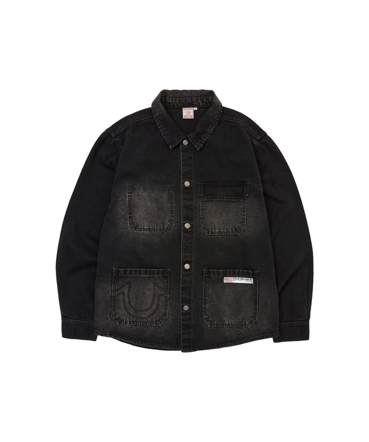 트루릴리젼(TRUERELIGION) Big T Denim Work Jacket - WASHED BLACK