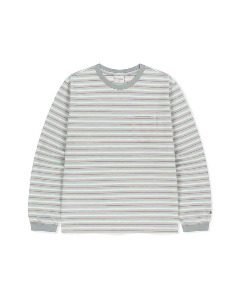 Dash Stripe LS Tee Light Blue