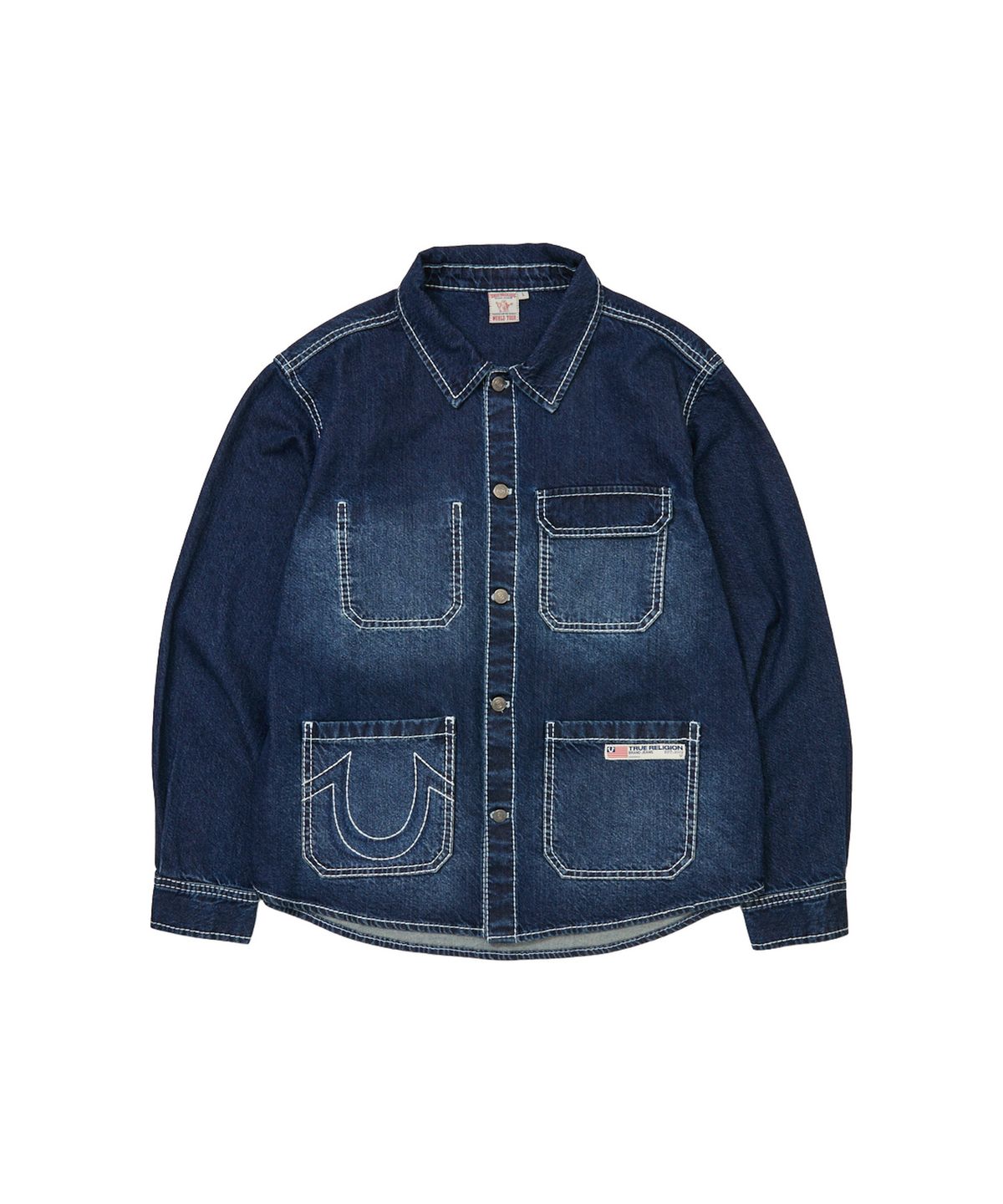 트루릴리젼(TRUERELIGION) Big T Denim Work Jacket - WASHED INDIGO