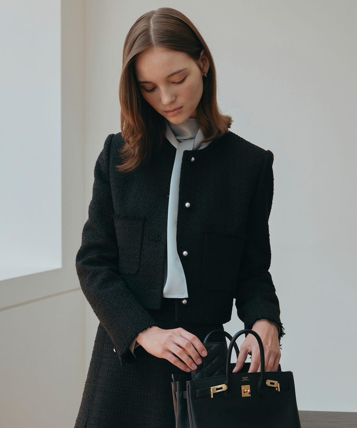 토와브(TOWAV) LEMAY TWEED JACKET_BLACK