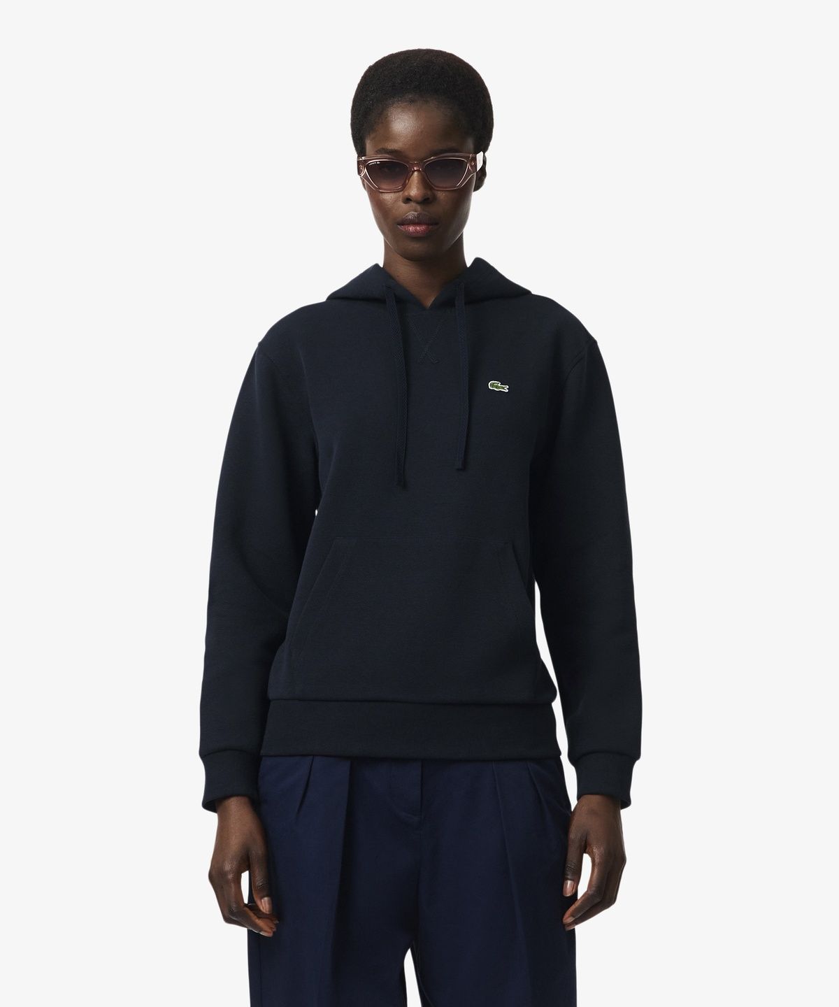 라코스테(LACOSTE) 여성 더블페이스 피케 후드 스웻셔츠 SF5259-56N HDE