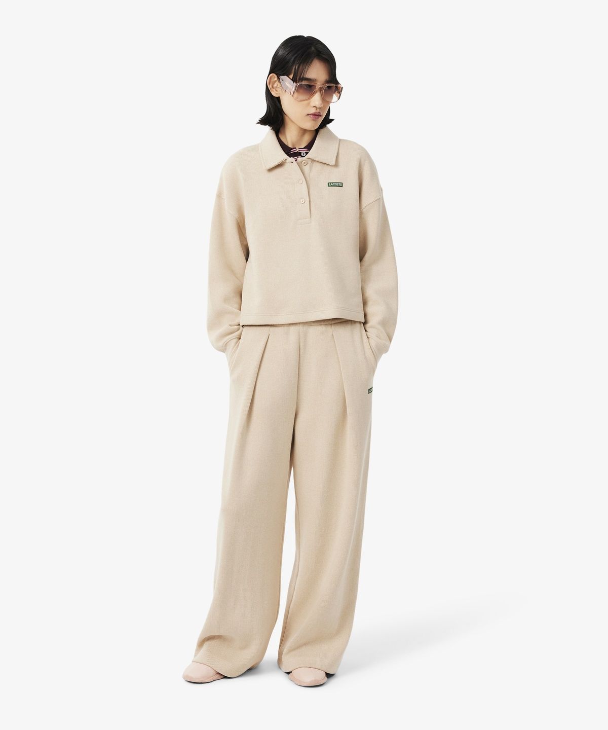 라코스테(LACOSTE) 여성 세미와이드핏 저지 트랙팬츠 XF5435-56N U47