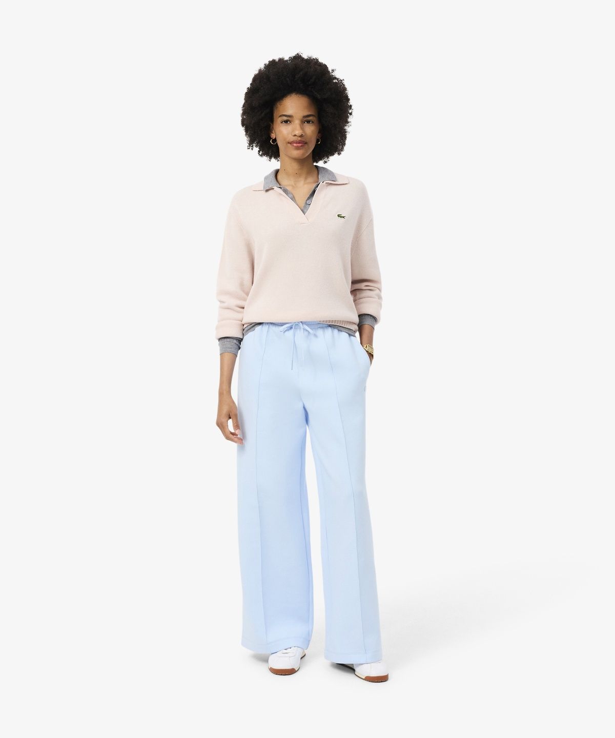 라코스테(LACOSTE) 여성 더블 페이스 와이드 트랙팬츠 XF6620-56N T01