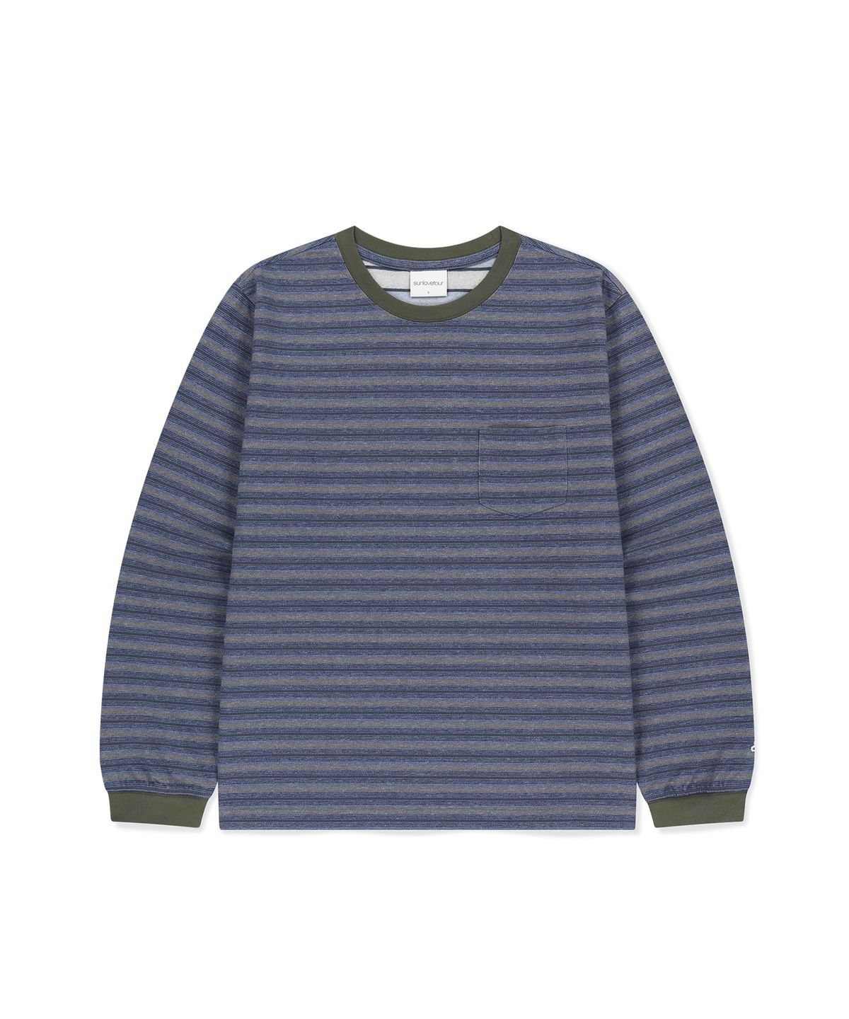 썬러브투어(SUNLOVETOUR) Dash Stripe LS Tee Navy