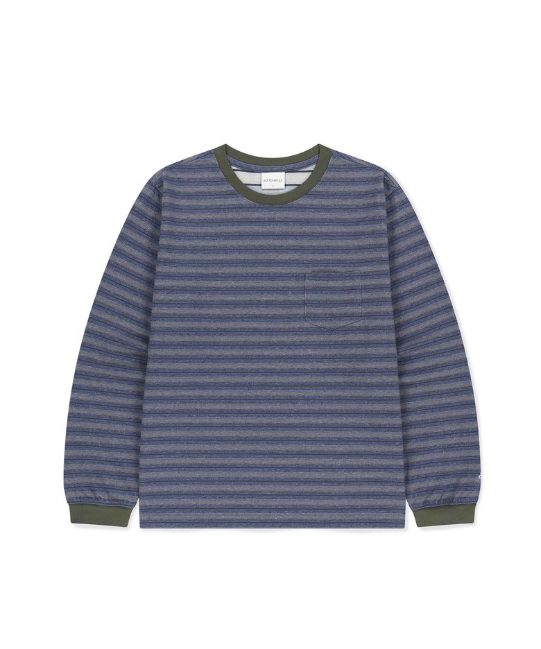 Dash Stripe LS Tee Navy
