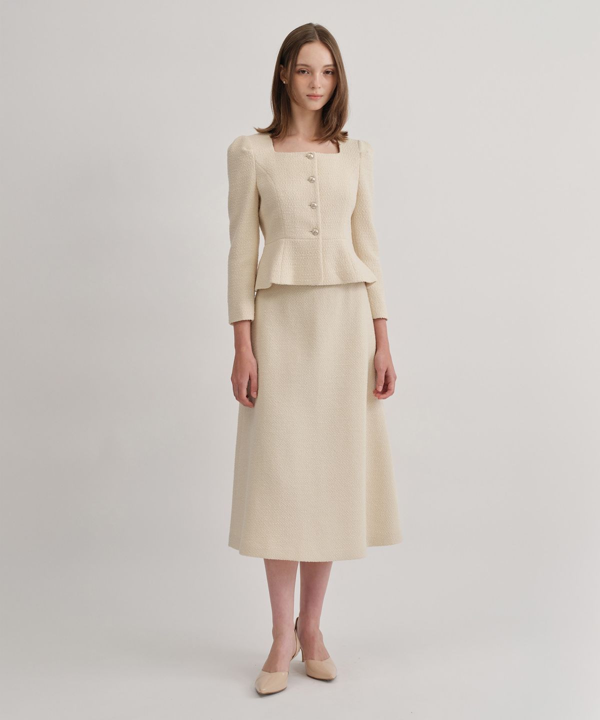 토와브(TOWAV) INA FLARE SKIRT_CREAM