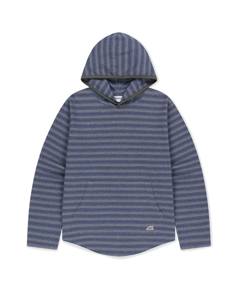 Dash Stripe Hooded LS Tee Navy
