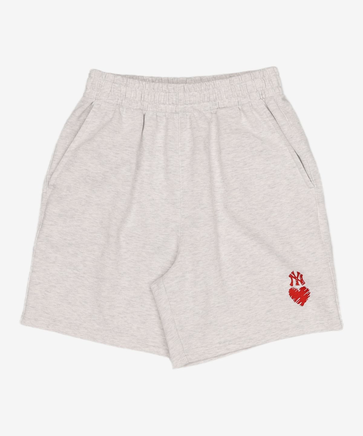 엠엘비(MLB) 여성 하트 그래픽 4부 반바지 NY (L.Melange Grey) 67