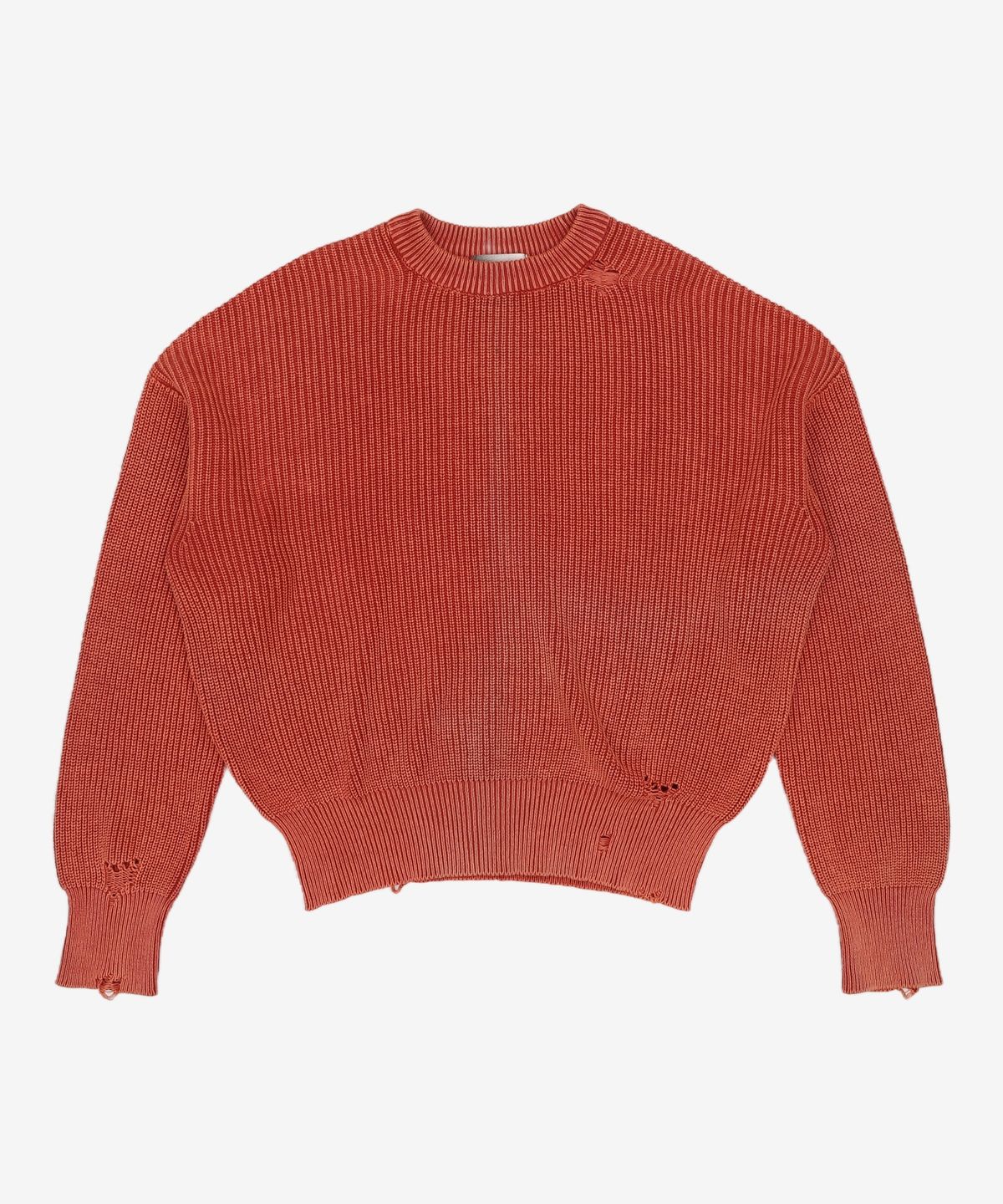 메종미네드(MAISON MINED) DAMAGE COLOUR DYE KNIT RED M