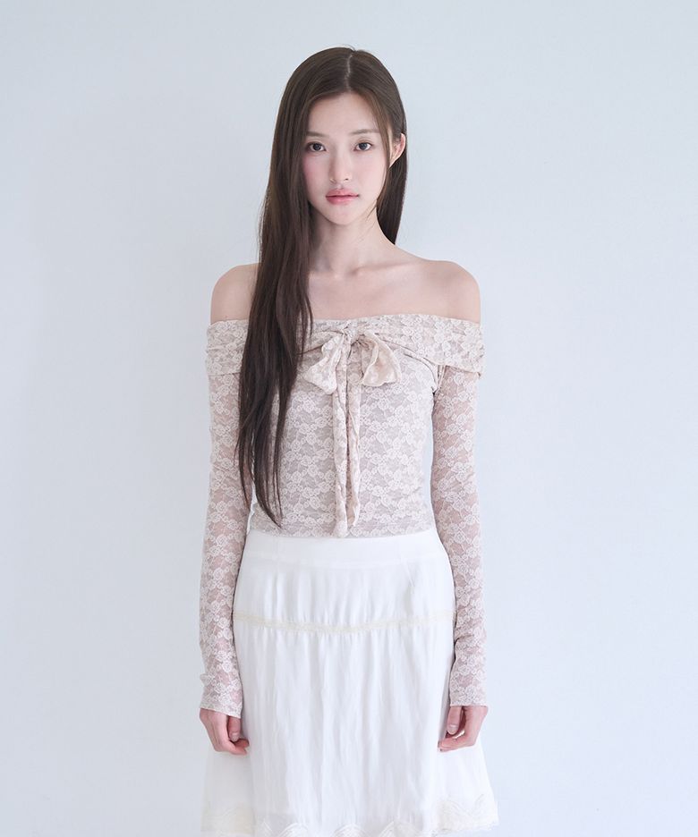 레이스 블레어 탑 (핑크)