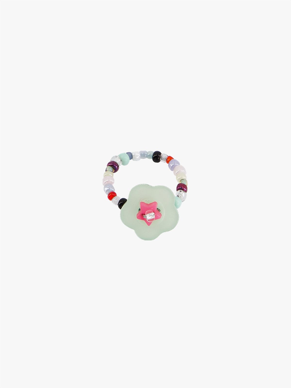 코지웨이브클럽(COZYWAVECLUB) FLOWER BUTTON RING_GREEN