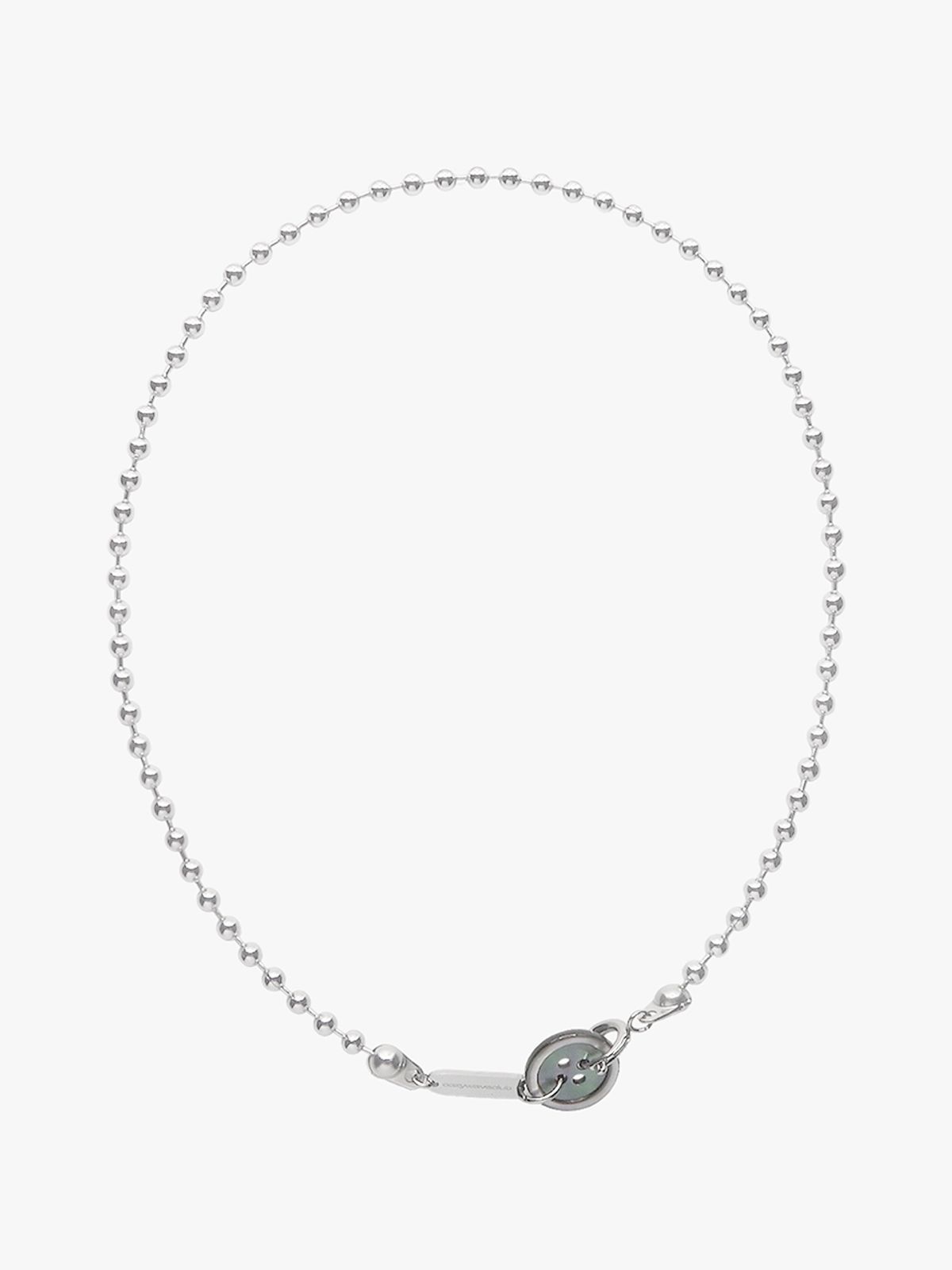 코지웨이브클럽(COZYWAVECLUB) BUTTON BALL CHAIN NECKLACE_BLACK